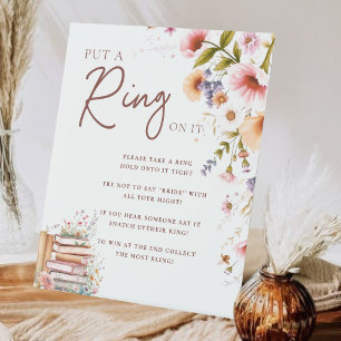 Signe De Table Fleur sauvage Storybook Boho Mettez une bague sur 