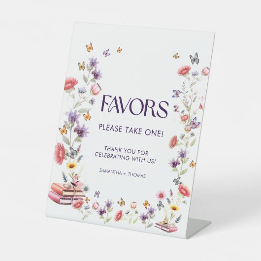 Signe De Table Fleur Sauvage Violette Cadeau de Fiançailles (Recto)