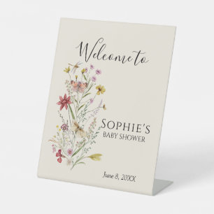 Signe De Table Fleur sauvage Whimsical Baby In Bloom Bienvenue