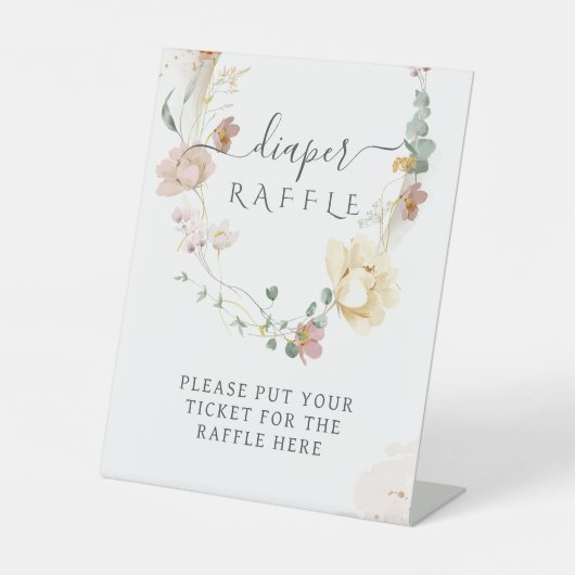 Signe De Table Fleur sauvage Whimsical Élégante couche Baby showe (Recto)