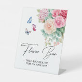 Signe De Table Fleurs Bar Bloom Papillons Shower de Mariage  (Recto)
