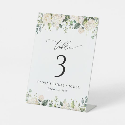 Signe De Table Fleurs blanches, Fleurs de crème, Boho, Numéros de (Recto)