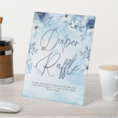 Signe De Table Fleurs Bleues Baby shower Déchets Raffle (In SItu)