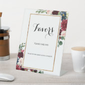 Signe De Table Fleurs Bourgogne Faveur Mariage S'Il Vous Plaît Pr (In SItu)