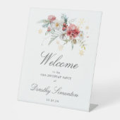 Signe De Table Fleurs d'aquarelle d'hiver 60e anniversaire Bienve (Recto)