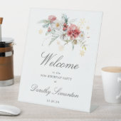 Signe De Table Fleurs d'aquarelle d'hiver 90e anniversaire Bienve (In SItu)