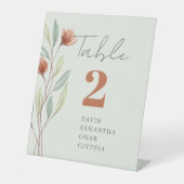 Signe De Table Fleurs d'aquarelle vert pastel (Recto)