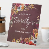 Signe De Table Fleurs d'automne Bourgogne 40e fête d'anniversaire (In SItu)