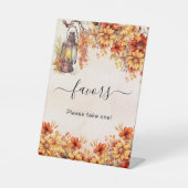 Signe De Table Fleurs d'automne orange faveur (Recto)