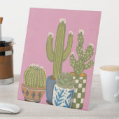 Signe De Table Fleurs de cactus rose (In SItu)