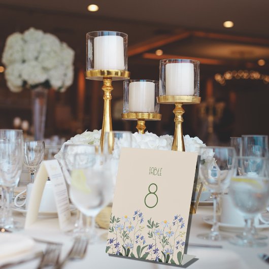 Signe De Table Fleurs de champ modernes simples Mariage Numéro de