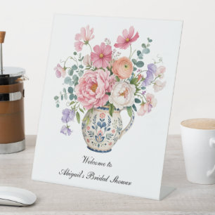 Signe De Table Fleurs de jardin de campagne Grandmillennial Rose