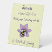 Signe De Table Fleurs de lavande de bourdon Jaune (Recto)