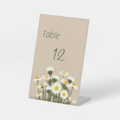 Signe De Table Fleurs de marguerite blanche minimale sur Arrière (Recto)