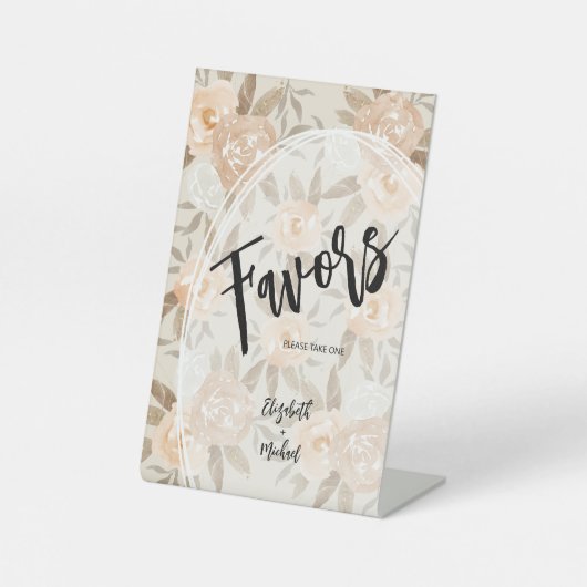 Signe De Table Fleurs de Pêche rustiques FAVORISE Mariage (Recto)