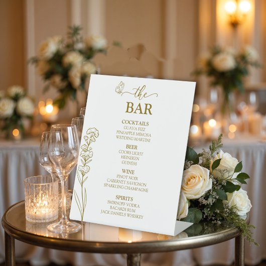 Signe De Table Fleurs de prairie "Le Bar" Mariage