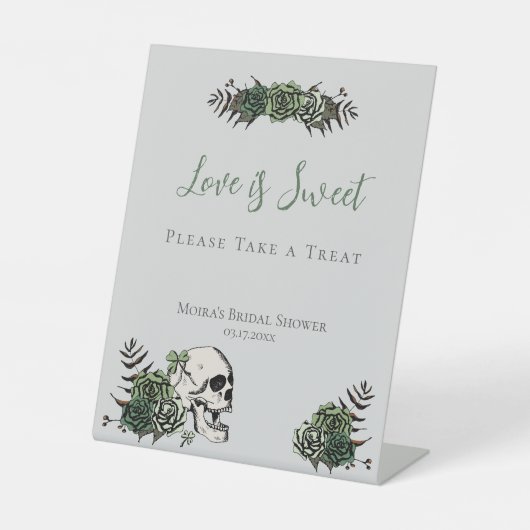 Signe De Table Fleurs de Rosier sur Crâne Gris Faveurs de Salle d (Recto)