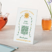Signe De Table Fleurs de soleil BOHO Vignes CODE QR POUR PAYER SC (In SItu)