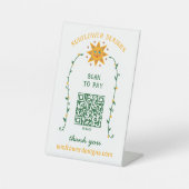 Signe De Table Fleurs de soleil BOHO Vignes CODE QR POUR PAYER SC (Recto)