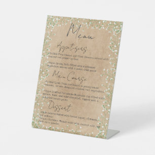 Signe De Table Fleurs de souffle de bébé Boho Farmhouse Mariage M