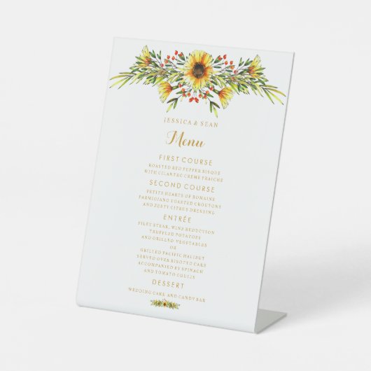 Signe De Table Fleurs d'été décoratives Menu Mariage (Recto)