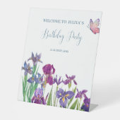 Signe De Table Fleurs d'Iris fête d'anniversaire (Recto)
