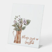 Signe De Table Fleurs En Pot Signer Notre Livre D'Invité (Recto)