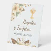 Signe De Table Fleurs jaunes en première communion espagnole (Recto)