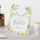 Signe De Table Fleurs Jaunes vertes Cadeaux Baby shower Carte (In SItu)