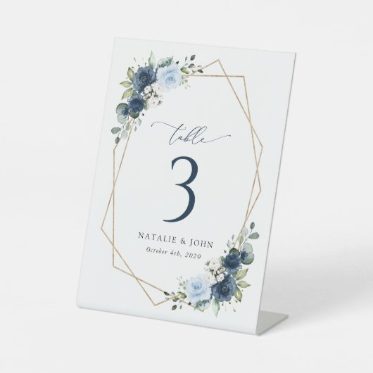 Signe De Table Fleurs marines, Fleurs bleues, Numéros de tableau  (Recto)