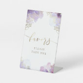 Signe De Table fleurs pourpres favorise le guéridon (Recto)