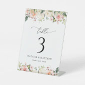 Signe De Table Fleurs roses, Fleurs blanches, Boho, Numéros de ta (Recto)