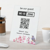 Signe De Table Fleurs roses Mariage invité Wifi (In SItu)