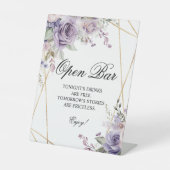 Signe De Table Fleurs Roses violettes et bleues Ouvrir la barre (Recto)