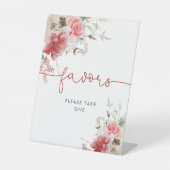 Signe De Table Fleurs rouges et roses de Noël Douche Faveurs (Recto)