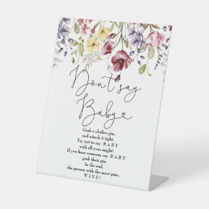 Signe De Table Fleurs sauvages Baby In Bloom Douche Ne dites pas