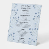 Signe De Table Fleurs Sauvages Bleu Clair Délicates Mariage Roman (Recto)