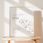 Signe De Table Fleurs sauvages rose tendre L'amour est en fleurs 