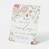 Signe De Table Fleurs sauvages rouges Combien de bonbons y a-t-il (Recto)