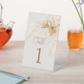 Signe De Table Fleurs séchées et Pampas Numéro de table (In SItu)