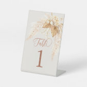 Signe De Table Fleurs séchées et Pampas Numéro de table (Recto)