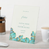 Signe De Table Fleurs turquoises Faveurs de mariage (In SItu)