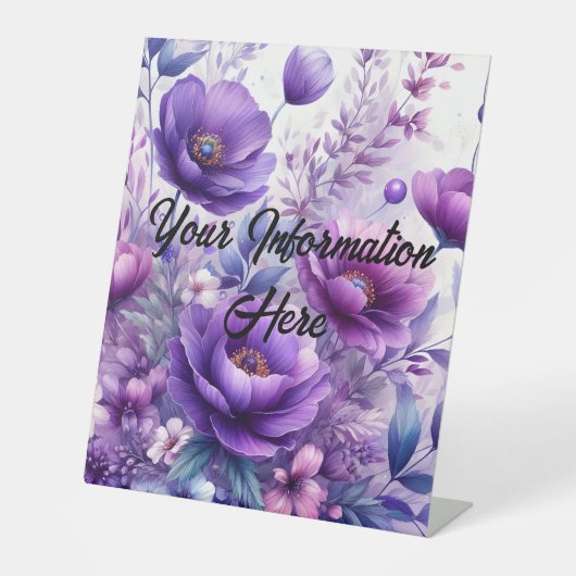 Signe De Table Fleurs violettes élégantes (Recto)