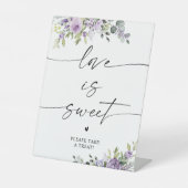 Signe De Table Fleurs Violettes Romantiques L'amour Est Doux Ense (Recto)