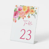 Signe De Table Fleurs vives Citrus Fête des mariées Numéro de tab (Recto)