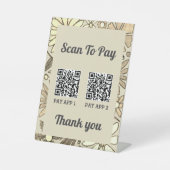 Signe De Table Floral 2 QR Code Scan To Pay Professional (Recto)