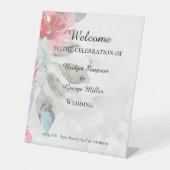 Signe De Table Floral aquarelle fleur sauvage rose mariage (Recto)