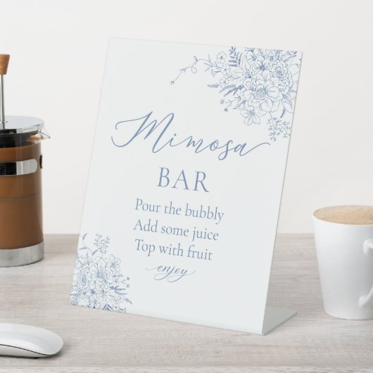 Signe De Table Floral Blue Fête des mariées Mimosa Bar (In SItu)