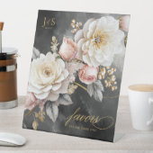 Signe De Table Floral Drama Wedding Favors Charcoal ID1022 (In SItu)