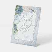 Signe De Table Floral Mariage Dusty Blue ID889 (Recto)